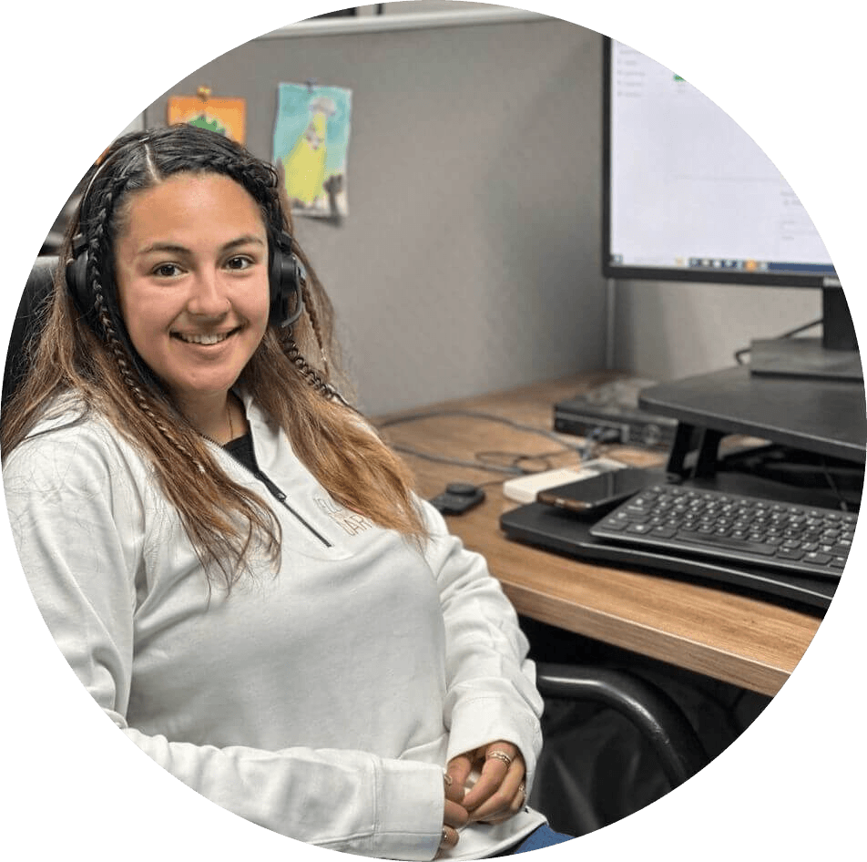 Mary, vehicle buyer at her desk